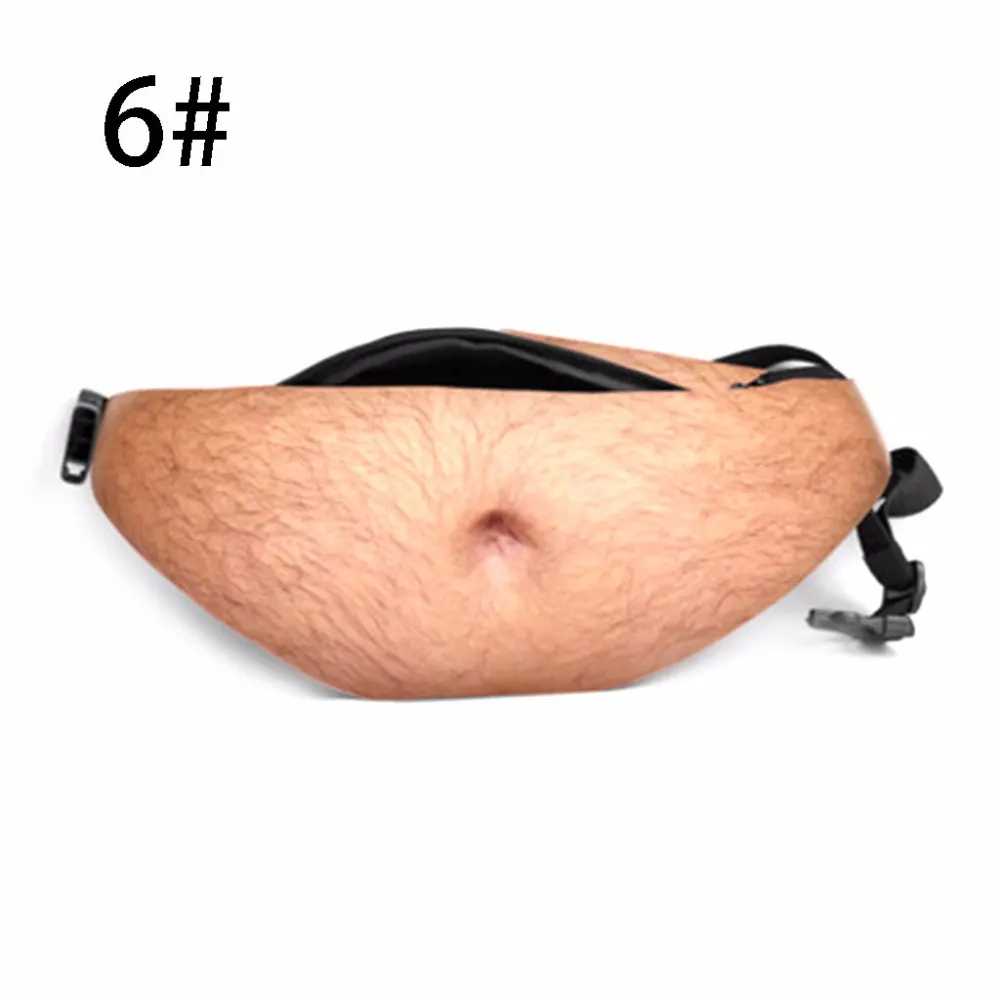 Smooth Dad Bod Fanny Pack - Light Skin 3D Belly Print Waist Bag
