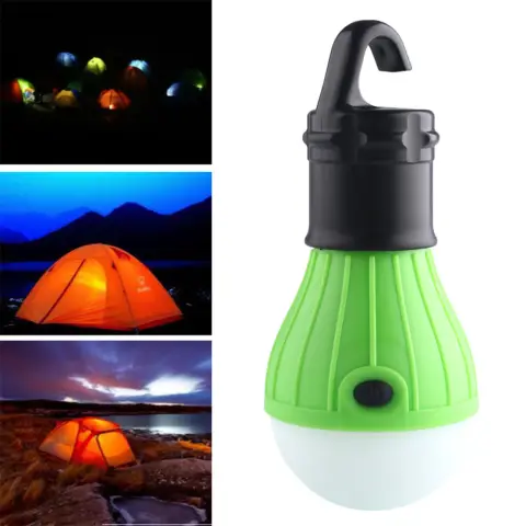 Portable Hanging Hook 3LED Camping Tent Light Outdoor Fishing