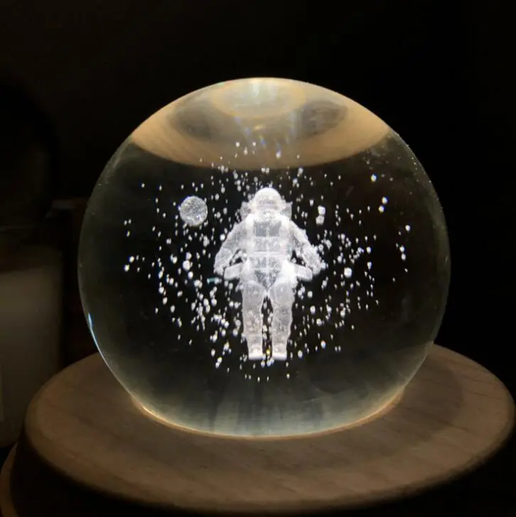 Crystal Revolving 3D Music Ball - Astronaut