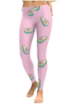 Digital printing fashion female wild nine leggings - Pink - View 1