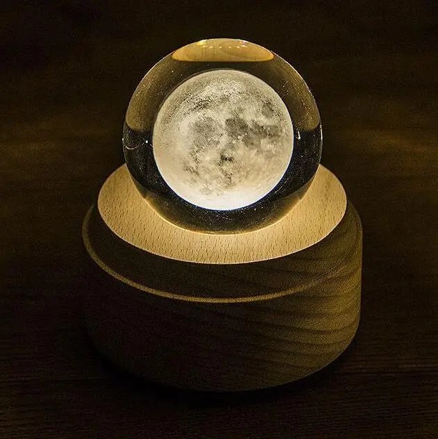 Crystal Revolving 3D Music Ball - Moon