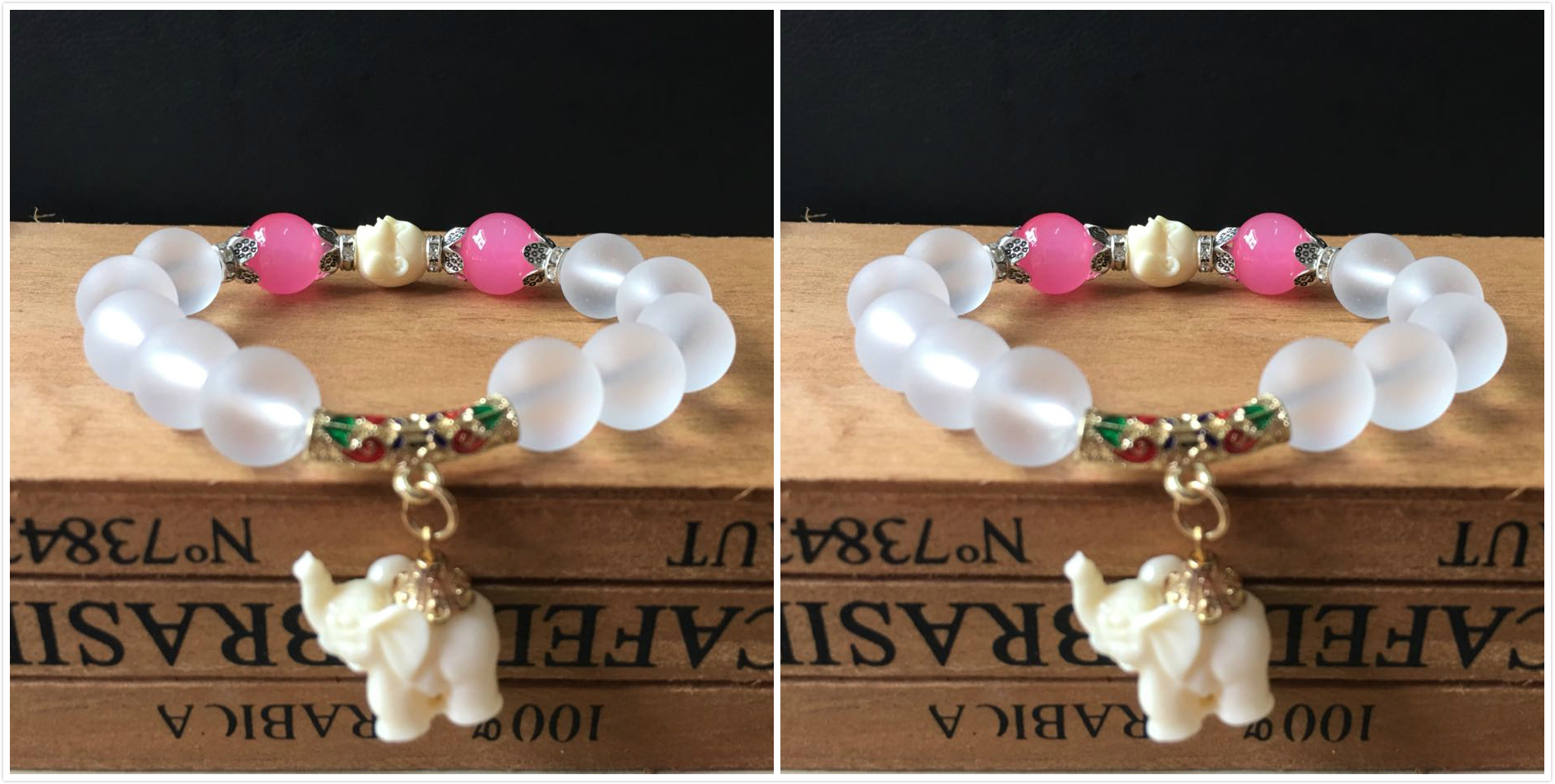 Frosted Crystal Bracelet Cute Little Elephant Bracelet Bracelet