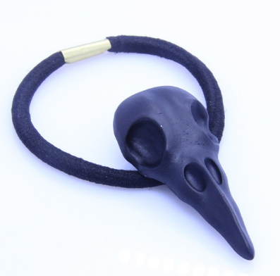 European and American accessories punk solid metal bone skull skull skull hair rings Black - Shop at LoveMi