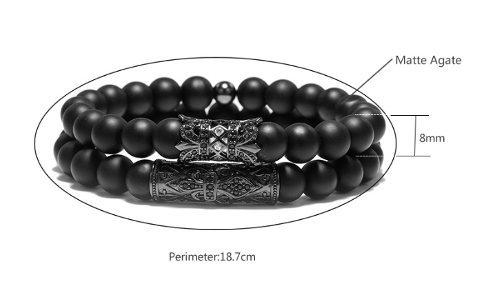 8MM Scrub Stone Bead Bracelet