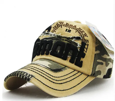 Camouflage baseball cap outdoor sunshade hats for men and women, European and American hats for leisure Khaki - Shop at LoveMi