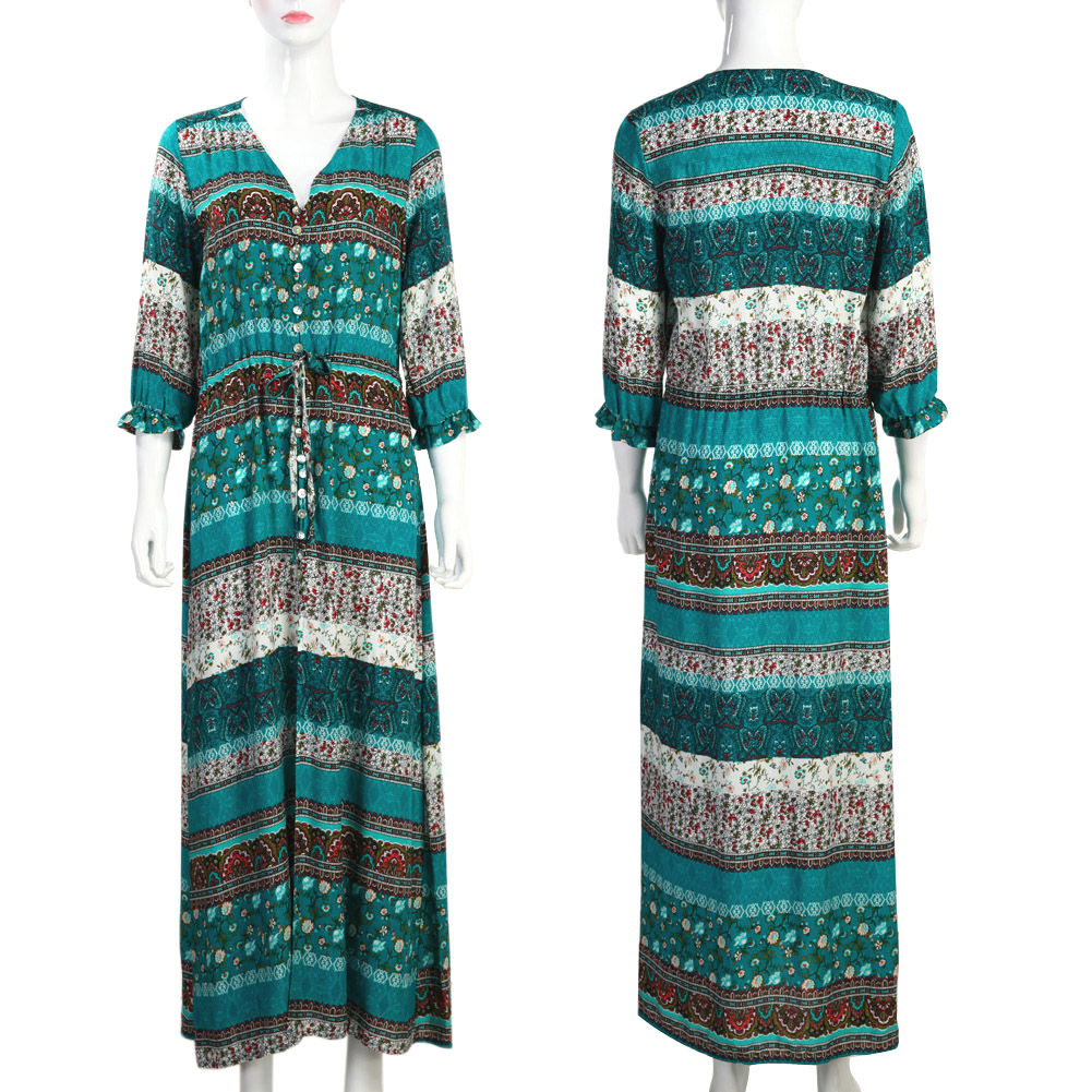 Thai holiday cardigan dress printed stretch beach skirt