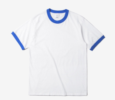 spring and summer new European and American classic hit color stitching no printing simple men's short-sleeved T-shirt