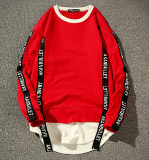 Autumn new personality English sling ribbon fake two-piece round neck sweater