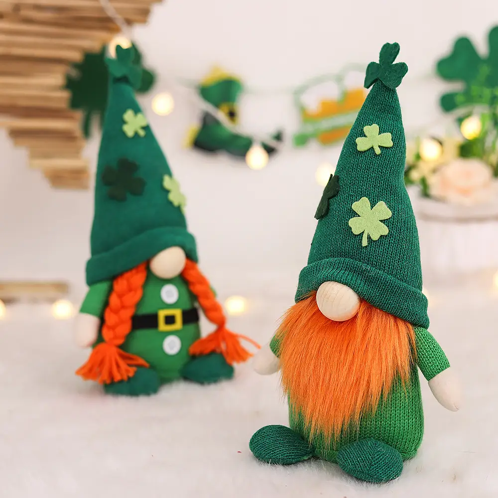 Couples Faceless Doll Shamrock Needle Standing Pose Doll
