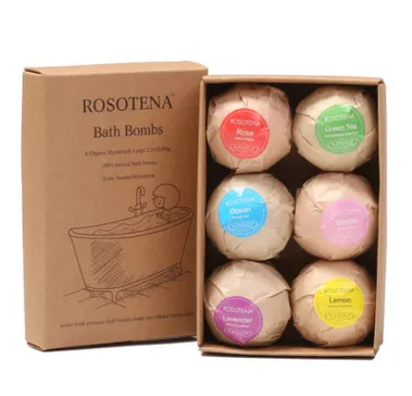 Organic Bath Bombs Bubble Bath Mint Lavender Rose Flavor - 6X60G A