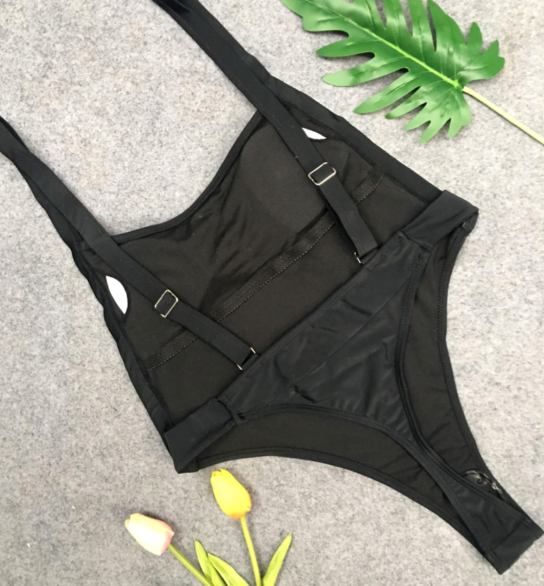 4 color AliExpress ebay foreign trade personality strap solid color bikini bikini one-piece swimsuit female