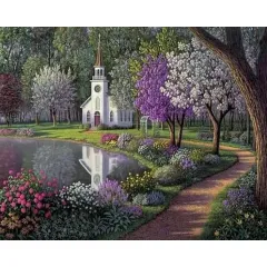 Pictures By Numbers Purple Park Scenery Decor Modular Painting By Numbers On Canvas New - 40X50Cm - View 1