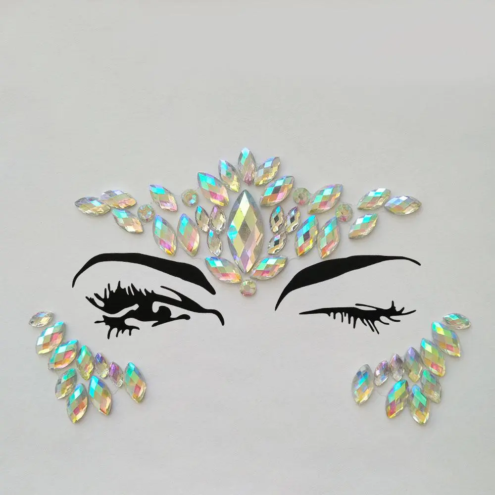 Adhesive Gems Rhinestone Temporary Tattoo Jewels Festival Party Body Glitter Stickers Temporary Tattoos Sticke 094