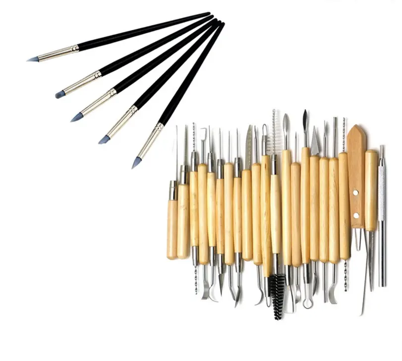Pottery clay tools 27-piece set + roll