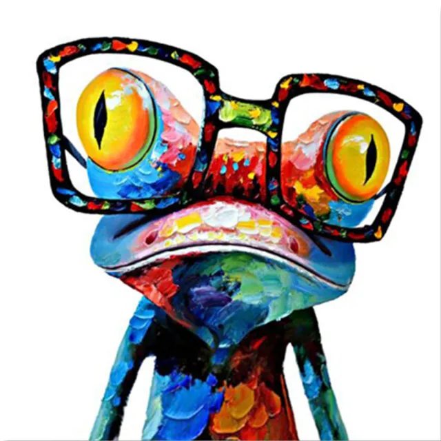 Oil Painting Modern Abstract Animal Art Pictures Set HD Printing Colorful Glasses Frog For Home Decoration Canvas Painting No Frame - Shop at LoveMi