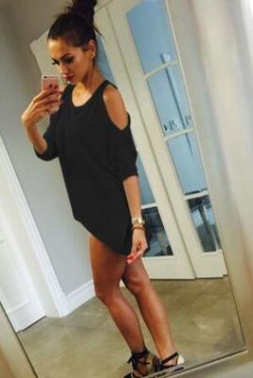 Fat MM loose strapless large size women's T-shirt