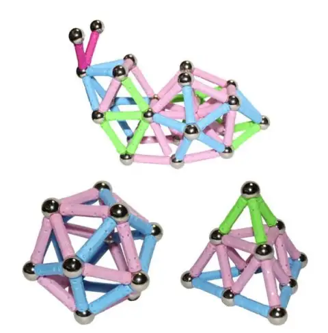 Large Magnet Toy Sticks & Metal Balls Magnetic Building