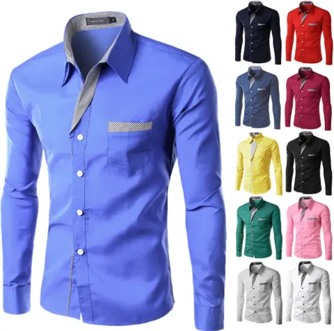 Simple Men's Long Sleeve Shirt
