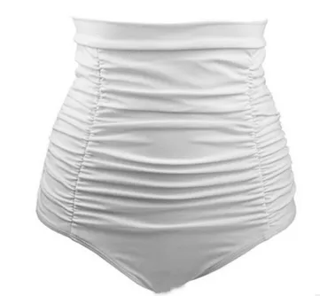 Sexy Solid High Waist Bikini Bottom Women Swimwear Adjustable Briefs Brazilian Cut Swimsuit Panties Underwear Thong Bathing Suit White - Shop at LoveMi
