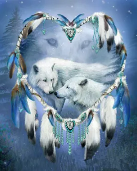 Icon Diamond Embroidery Wolf Dream Catcher 5D Cross Square Drill Diamond Painting DIY Wall Sticker Decoration Paintings - Shop at LoveMi