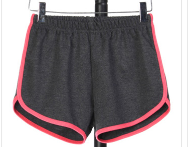 Multi Color Cotton Thin Loose Fit Sports Shorts Dark Gray With Rose Red - Shop at LoveMi