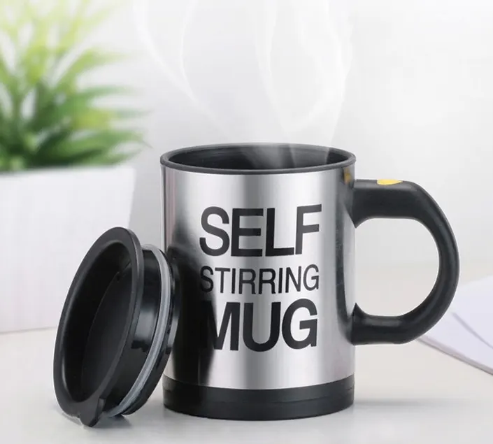 Automatic Stirring Glass Lazy Electric Mug Stainless Steel Rotating