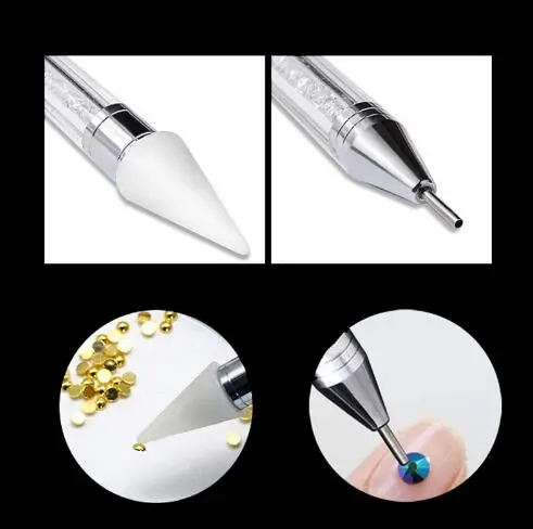 Dual-ended Nail Dotting Pen Diamond Painting Pen Crystal Beads Handle Rhinestone Studs Picker Wax Pencil Manicure – image 2