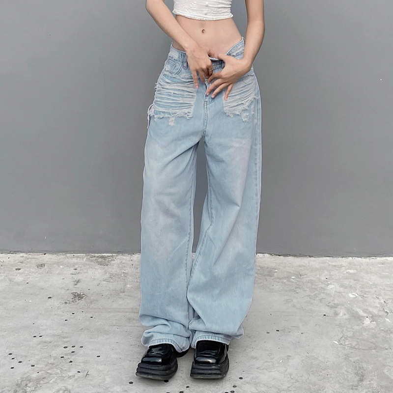 Title 7, Modische zerrissene Denim-Hose für Damen