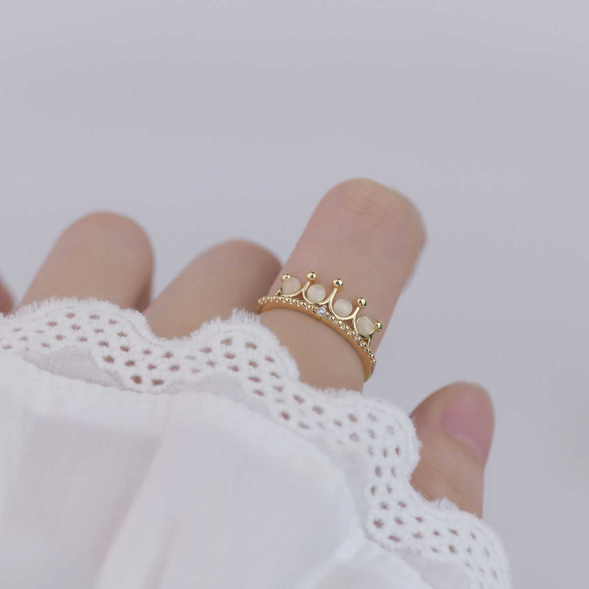 Tanabata Limited Senior Sense Cat's Eye Stone Ring Female