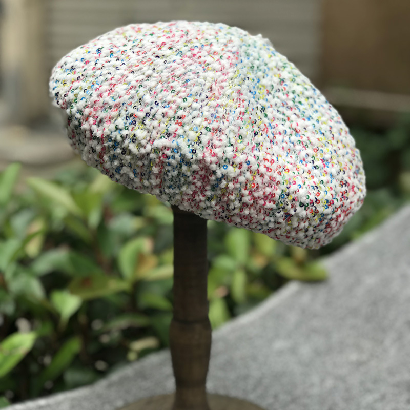 Title 4, Color sequins beret women summer thin Korean hat