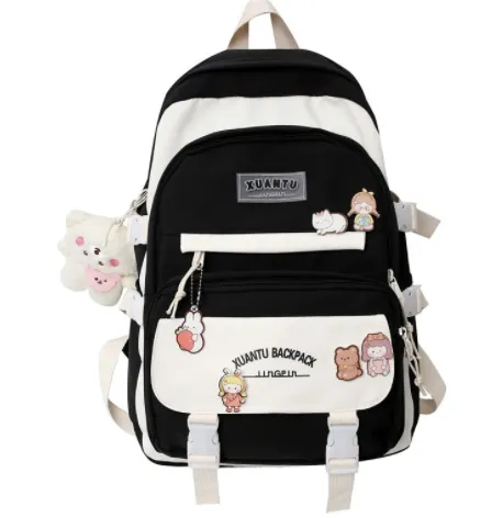 Korean Style Fashion All match Large Capacity Backpack Black - Shop at LoveMi