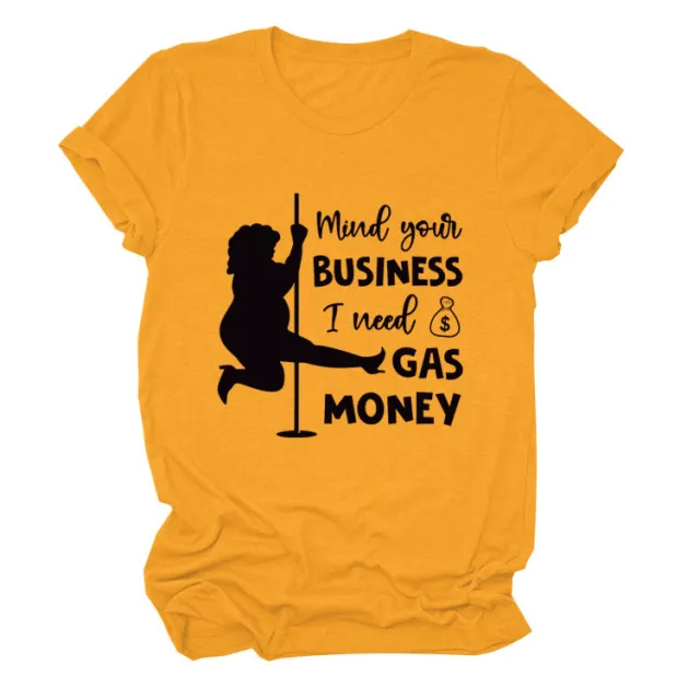 Round Neck Fashion Short Sleeve Loose T Shirt Yellow - Shop at LoveMi