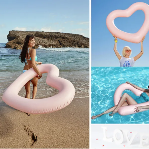 Net Red Ins Love Floating Row Of Seats Oversized 120cm Heart Shaped Swim Ring Of Water Toys