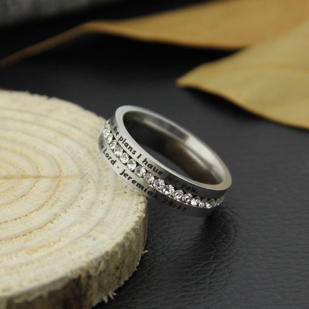 I Know The Plans I Have For You, Says The Lord Inscribed Stainless Steel Ring