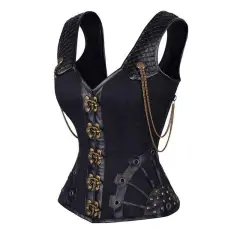 Steampunk Rebellion Corset - Black - View 1