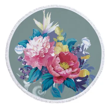 Digital Printing Microfiber Towel Cloth Round Fringe Beach Towel Customizable Microfiber 460G - Shop at LoveMi