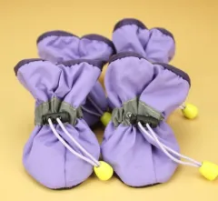 Pets, shoes, dogs, soft bottom shoes, size dogs, Teddy, home, antiskid shoes, and warm boots - Purple - View 1