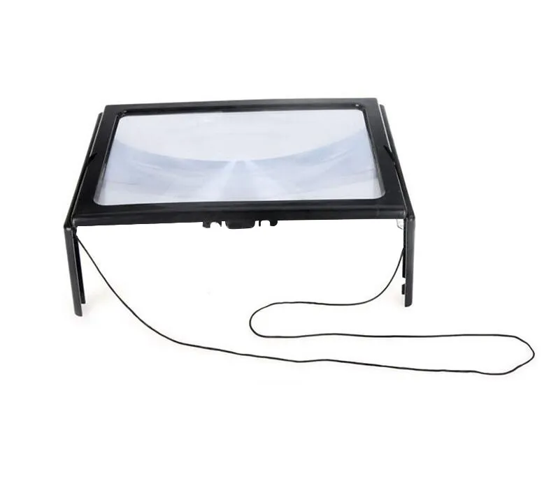 Desktop Magnifying Glass With 4 Led Lights Ultrathin A4 FullPage Large Reading Magnifier The Good Gift For Elders HY52 – image 3