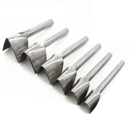 6 Pcs. Steel Leather Craft Half Round Cutting V