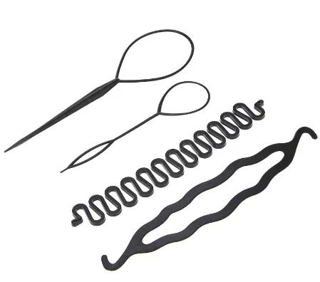 Braid Hair Sponge Hair Coil Rod Double Hook Hair Dish Implement Modelling Pulls Hair Needle To Wear Hair Rod Hairdressing - Shop at LoveMi