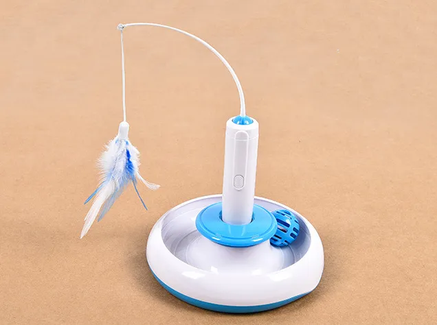 Yili electric pettoys 360 degree rotation interactive toycat turntable can reprovision feathers - Whole Set