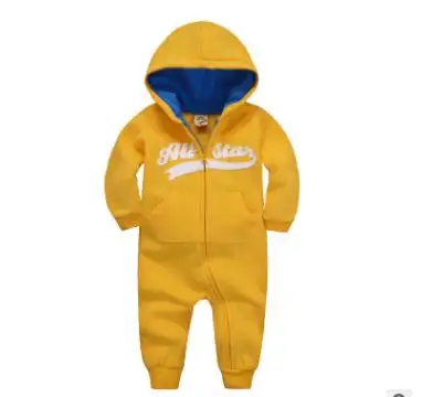 Baby Onesies Autumn and Winter Clothes Plus Velvet Hood