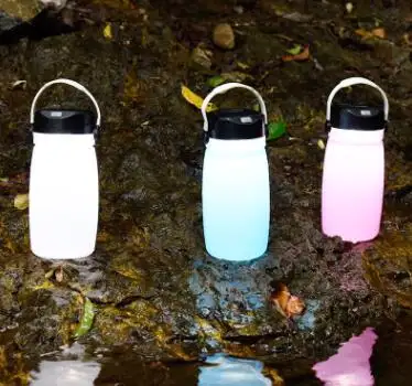 Tanbaby Portable Solar Silicone Lantern Bottle Light USB Rechargeable