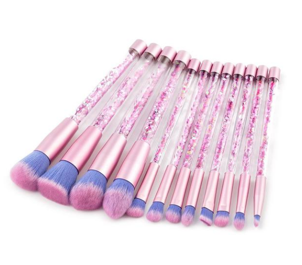 The New 7 Liquid Crystal Liquid Flow Cosmetic Brush Handle Make up Kit Bag Valve 12Pcs - Shop at LoveMi