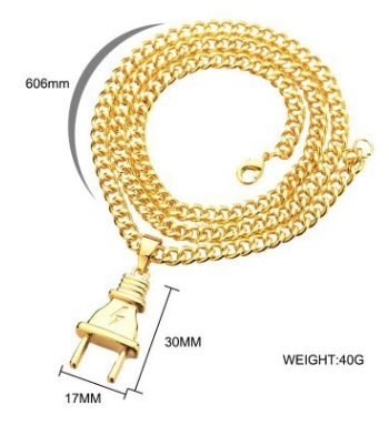 Big fashion creative necklace tide card hip hop retro skateboard dead fly men and women pendant plug necklace