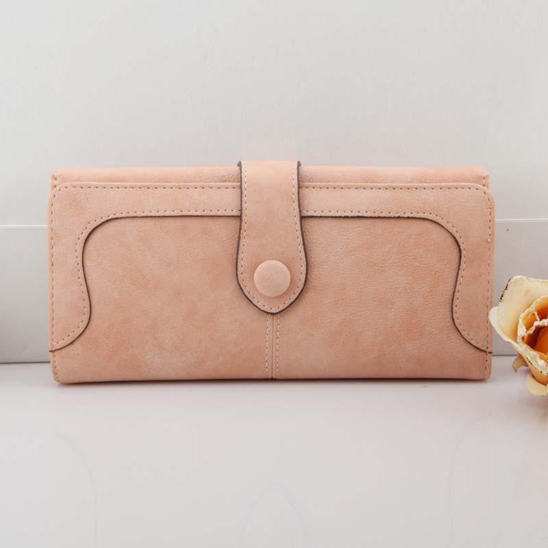Korean version of the wallet ladies long retro matte stitching ladies wallet women's wallet wallet