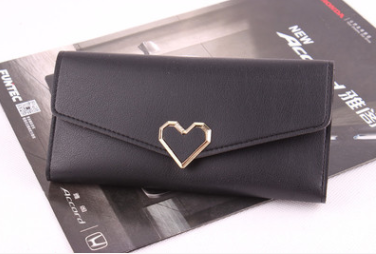 New ladies wallet Love Simple and stylish large capacity multi-card buckle wallet