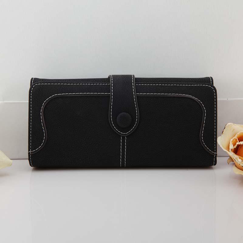 Korean version of the wallet ladies long retro matte stitching ladies wallet women's wallet wallet