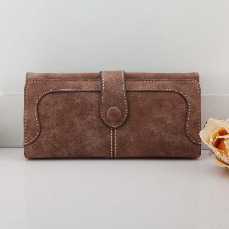 Korean version of the wallet ladies long retro matte stitching ladies wallet women's wallet wallet