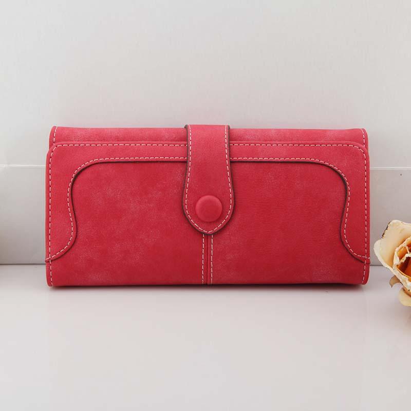 Korean version of the wallet ladies long retro matte stitching ladies wallet women's wallet wallet